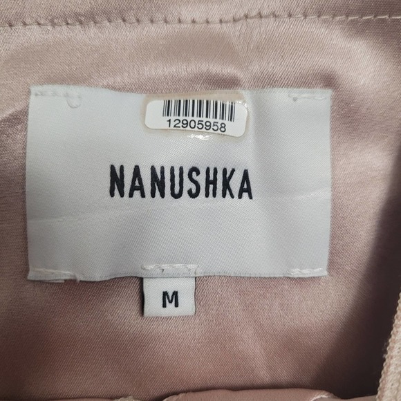 NANUSHKA Asymmetric Abio Satin Camisole - Blush Medium - Picture 6 of 8